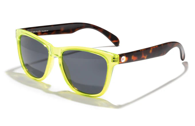 Headland by Sunski in transparent yellow and tortoise shell, medium rectangular wayfarer sunglasses for men and women designed for outdoor use