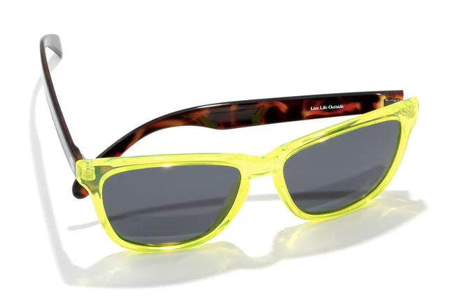 Headland by Sunski in translucent yellow and tortoise rectangular wayfarer sunglasses, medium size for men and women outdoor use