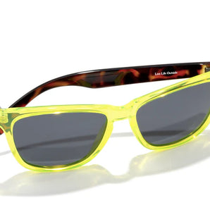 Headland by Sunski in translucent yellow and tortoise rectangular wayfarer sunglasses, medium size for men and women outdoor use