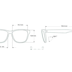Headland by Sunski in medium rectangular shape, detailed frame measurements, unisex sunglasses designed for everyday outdoor use