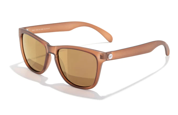 Headland by Sunski in matte brown with amber lenses, rectangular wayfarer sunglasses ideal for outdoor activities and everyday wear