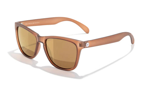 Headland by Sunski in matte brown with amber lenses, rectangular wayfarer sunglasses ideal for outdoor activities and everyday wear