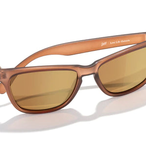 Headland by Sunski in light brown translucent frame with amber lenses, classic rectangular wayfarer sunglasses for men and women