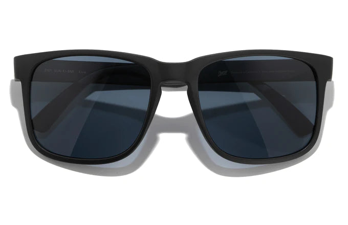 Kiva by Sunski black oversized rectangular frame sunglasses with keyhole nose bridge for classic sport style and weekend wear