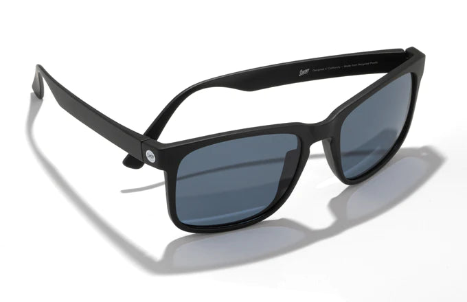 Kiva by Sunski in black oversized rectangular frame with keyhole nose bridge, stylish unisex sunglasses for weekend outdoor use