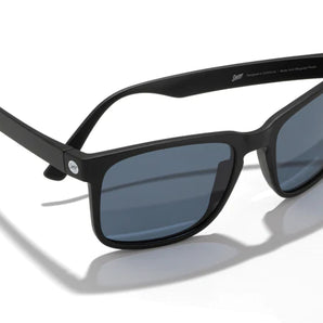 Kiva by Sunski in black oversized rectangular frame with keyhole nose bridge, stylish unisex sunglasses for weekend outdoor use