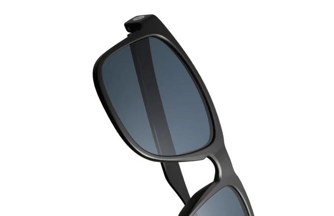 Kiva by Sunski in black oversized rectangular sunglasses with keyhole nose bridge, classic sport style for weekend wear