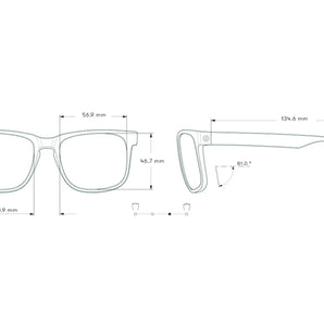 Kiva by Sunski oversized rectangular glasses in clear frame with keyhole nose bridge, unisex casual sport eyewear for weekend use