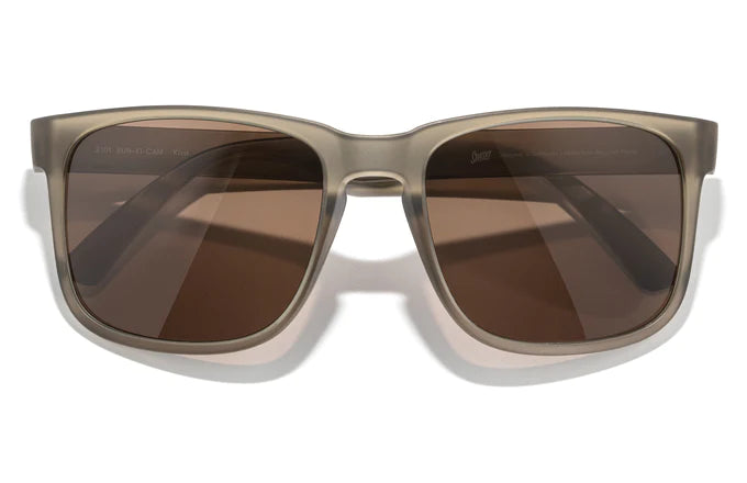 Kiva by Sunski in translucent grey with oversized rectangular frame and keyhole nose bridge, stylish unisex sunglasses for weekend wear