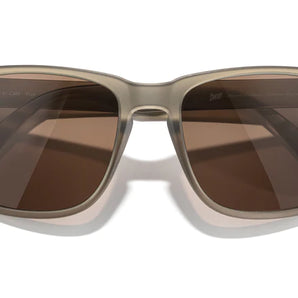 Kiva by Sunski in translucent grey with oversized rectangular frame and keyhole nose bridge, stylish unisex sunglasses for weekend wear