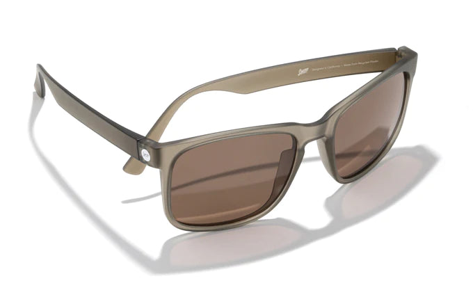 Kiva by Sunski in brown oversized rectangular frame with keyhole nose bridge, classic sport style sunglasses for weekend wear