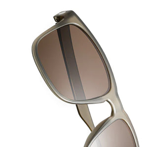 Kiva by Sunski in translucent beige with oversized rectangular frame and keyhole nose bridge for classic sport style and weekend wear