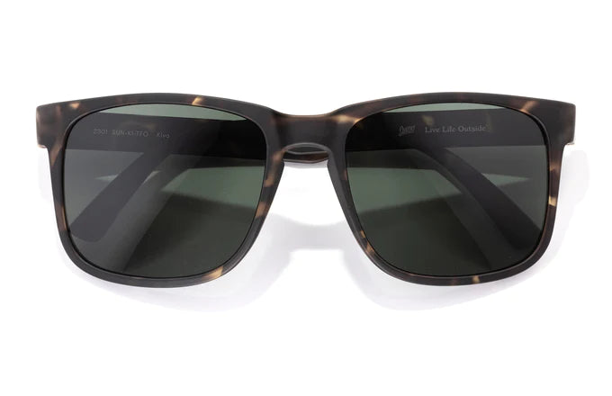 Kiva by Sunski in brown tortoise oversized rectangular sunglasses with keyhole nose bridge for laid-back sports and weekend wear