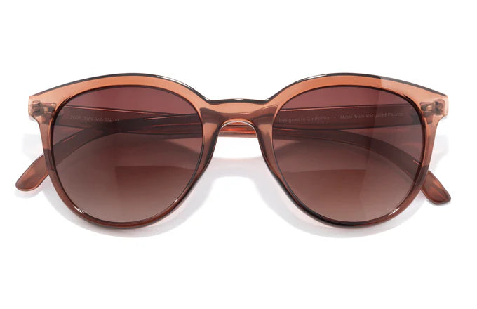 Makani by Sunski in translucent brown with polarized lenses and SuperLight recycled frames, cat eye shape for all-day comfort and style