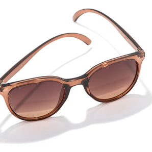 Makani by Sunski in translucent brown with polarized lenses, recycled lightweight frames, cat eye shape for all-day comfort and bold style