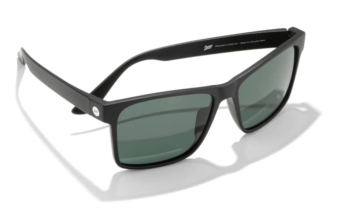 Puerto by Sunski in black with rectangular sport frame, polarized lenses, and lightweight recycled material for all-day outdoor comfort