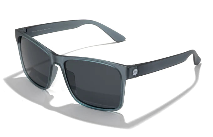 Puerto by Sunski in translucent dark grey with square sport frame, polarized lenses, recycled lightweight frames, full sun protection for outdoor use