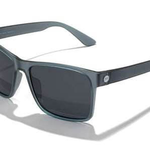 Puerto by Sunski in translucent dark grey with square sport frame, polarized lenses, recycled lightweight frames, full sun protection for outdoor use