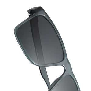 Puerto by Sunski in matte grey with polarized lenses, square sport frame, lightweight recycled material, full sun protection for outdoor use