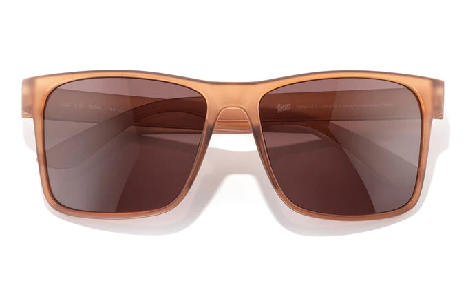 Puerto by Sunski in translucent brown with rectangular sport frame, polarized lenses, lightweight recycled material, full sun protection for outdoor use
