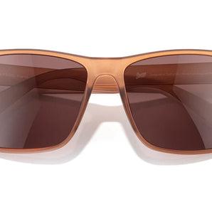 Puerto by Sunski in translucent brown with rectangular sport frame, polarized lenses, lightweight recycled material, full sun protection for outdoor use