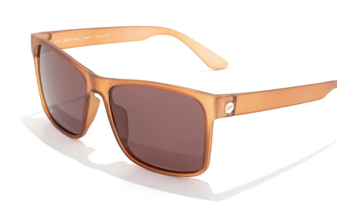 Puerto by Sunski in tan with polarized lenses, SuperLight recycled sport frame offering full sun protection and all-day comfort