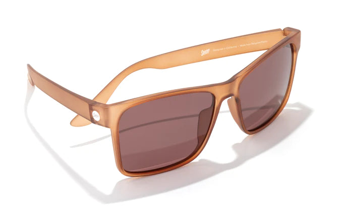 Puerto by Sunski in translucent brown square sport frame with polarized lenses, superlight recycled frames, full coverage sun protection