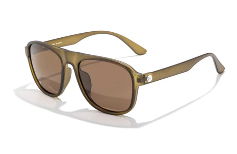 Shoreline by Sunski in translucent olive and brown lenses, square aviator sunglasses with large coverage for men and women