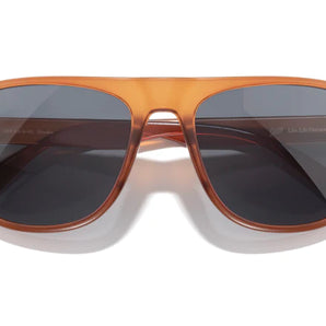 Shoreline by Sunski in amber square aviator frame with large coverage, retro style sunglasses for men and women adventure use