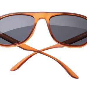 Shoreline by Sunski in amber with square aviator frame, large coverage for men and women, retro style for outdoor adventure