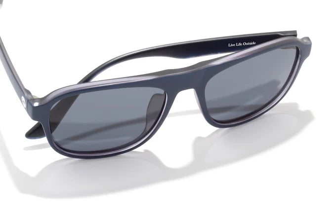 Shoreline by Sunski in dark grey, large square aviator sunglasses with retro style for men and women, ideal for outdoor adventure