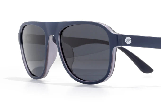 Shoreline by Sunski in navy blue, large square aviator sunglasses with retro style, designed for outdoor adventure and big melons
