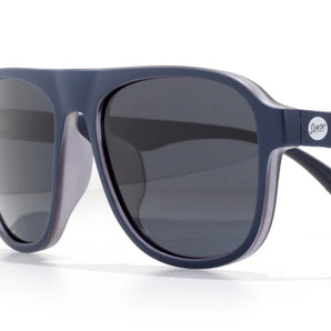Shoreline by Sunski in navy blue, large square aviator sunglasses with retro style, designed for outdoor adventure and big melons