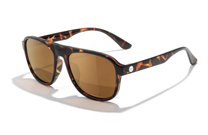 Shoreline by Sunski in tortoise shell with brown lenses, large square aviator sunglasses for men and women with retro style and outdoor coverage