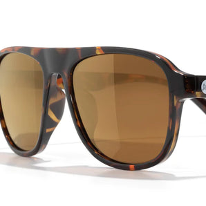 Shoreline by Sunski in tortoise with large square aviator frame, retro style sunglasses for men and women ready for adventure