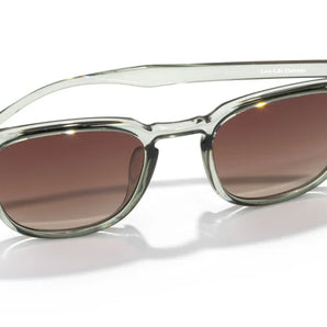 Tango by Sunski in clear recycled frames with polarized Helio lenses, lightweight sunglasses with lifetime warranty for everyday wear