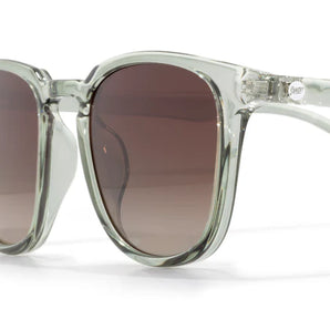 Tango by Sunski in clear recycled frames with polarized Helio lenses, lightweight sunglasses for men and women with lifetime warranty