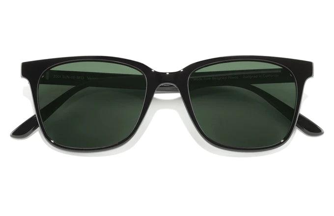 Ventana by Sunski in black with square frame, classic versatile shades for men and women, elegant design for any occasion