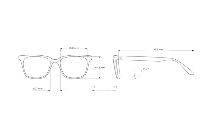 Ventana by Sunski in classic square frame, lightweight glasses for men and women with versatile elegant design from USA-based brand