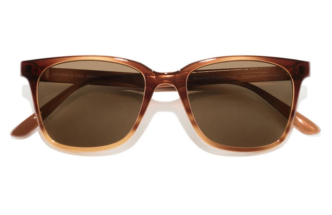 Ventana by Sunski in brown and amber, classic square frame sunglasses with versatile style for men and women occasion wear
