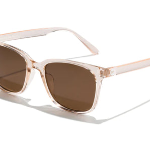 Ventana by Sunski in translucent light beige with classic square frame, versatile sunglasses for men and women for any occasion