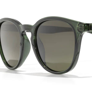 Yuba by Sunski in translucent dark green with polarized lenses, superlight recycled frame, stylish eyewear for men and women