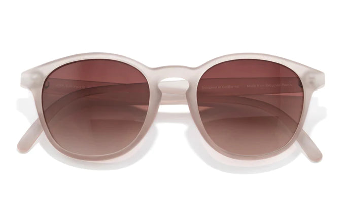 Yuba by Sunski in frosted beige with polarized lenses, SuperLight recycled frame, stylish glasses for men and women outdoor use
