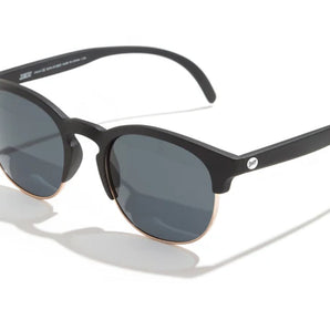 Avila by Sunski in black half frame sunglasses with metal details, lightweight and versatile eyewear for men and women