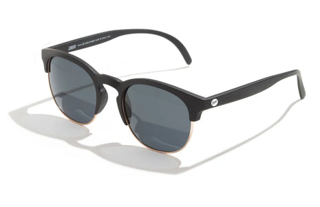 Avila by Sunski in black half frame sunglasses with metal details, lightweight and versatile eyewear for men and women