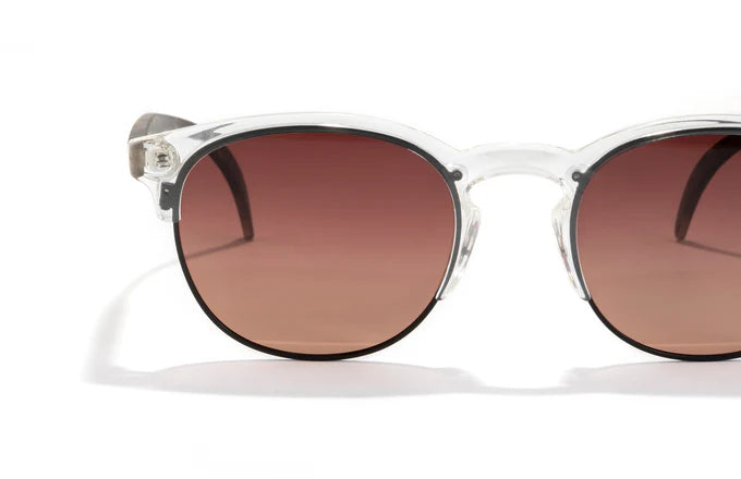 Avila by Sunski clear half frame sunglasses with metal details and lightweight design for versatile men and women eyewear