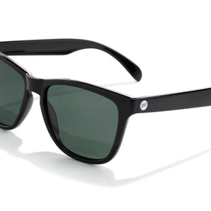 Headland by Sunski in black with green lenses, medium rectangular wayfarer sunglasses for men and women, versatile outdoor use