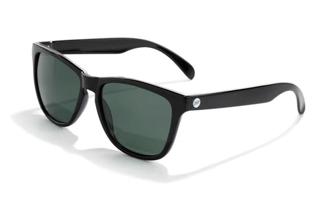 Headland by Sunski in black with green lenses, medium rectangular wayfarer sunglasses for men and women, versatile outdoor use