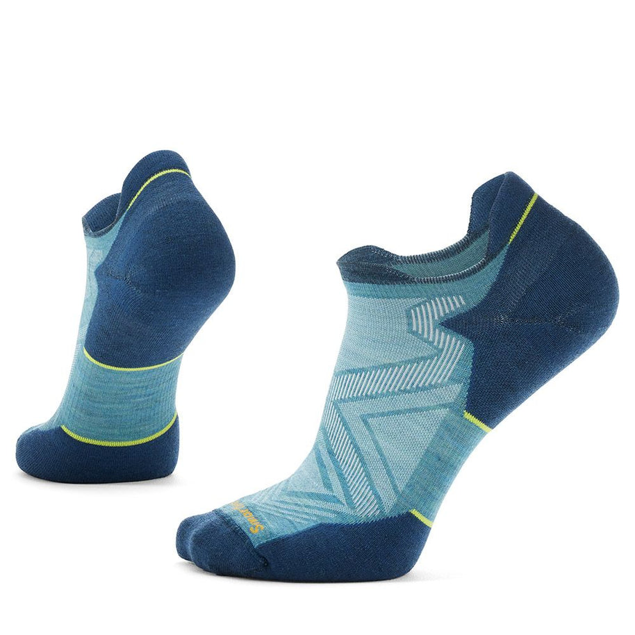 Run Targeted Cushion Low Ankle Socks by SmartWool in blue and navy, cushioned performance socks for running and treadmill use