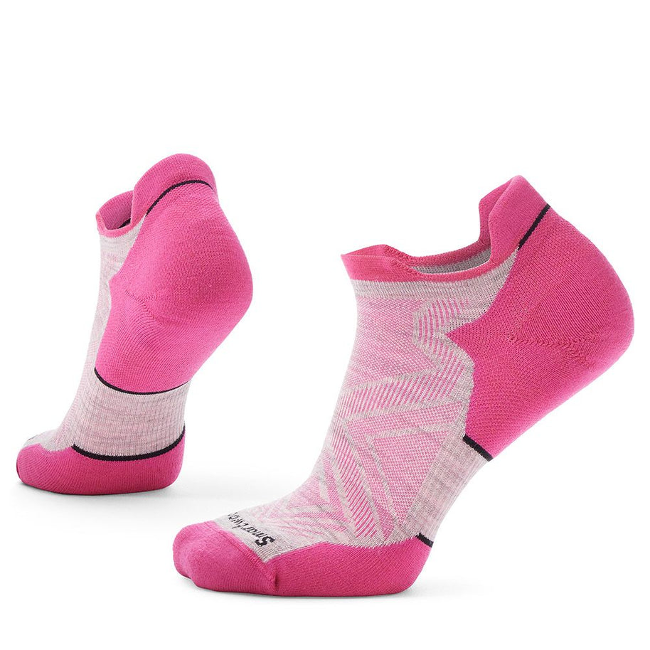 Run Targeted Cushion Low Ankle Socks - Women by SmartWool in pink and light grey, cushioned low ankle socks for comfortable running and outdoor use